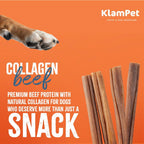 Dog enjoying a long lasting Rewardables collagen stick
