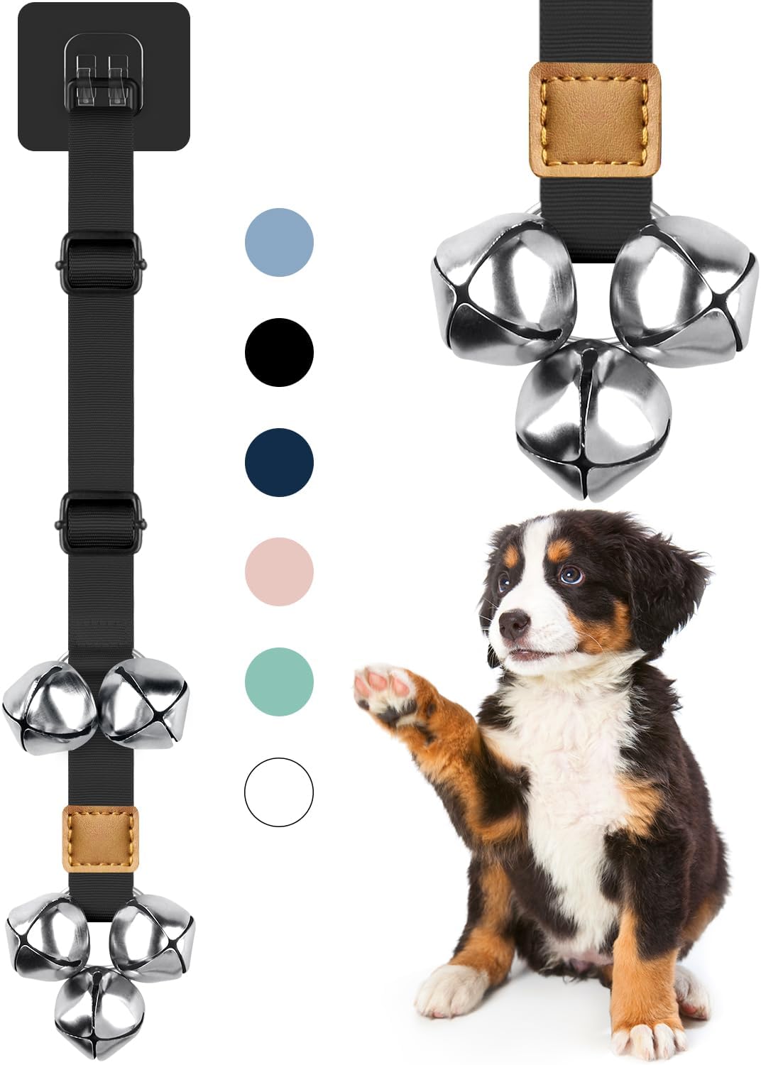 Cooyoo dog doorbells adjustable potty training tool front view