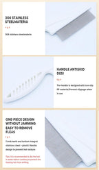 Nadusep dual sided pet flea and tear stain removal comb set in white and blue variants