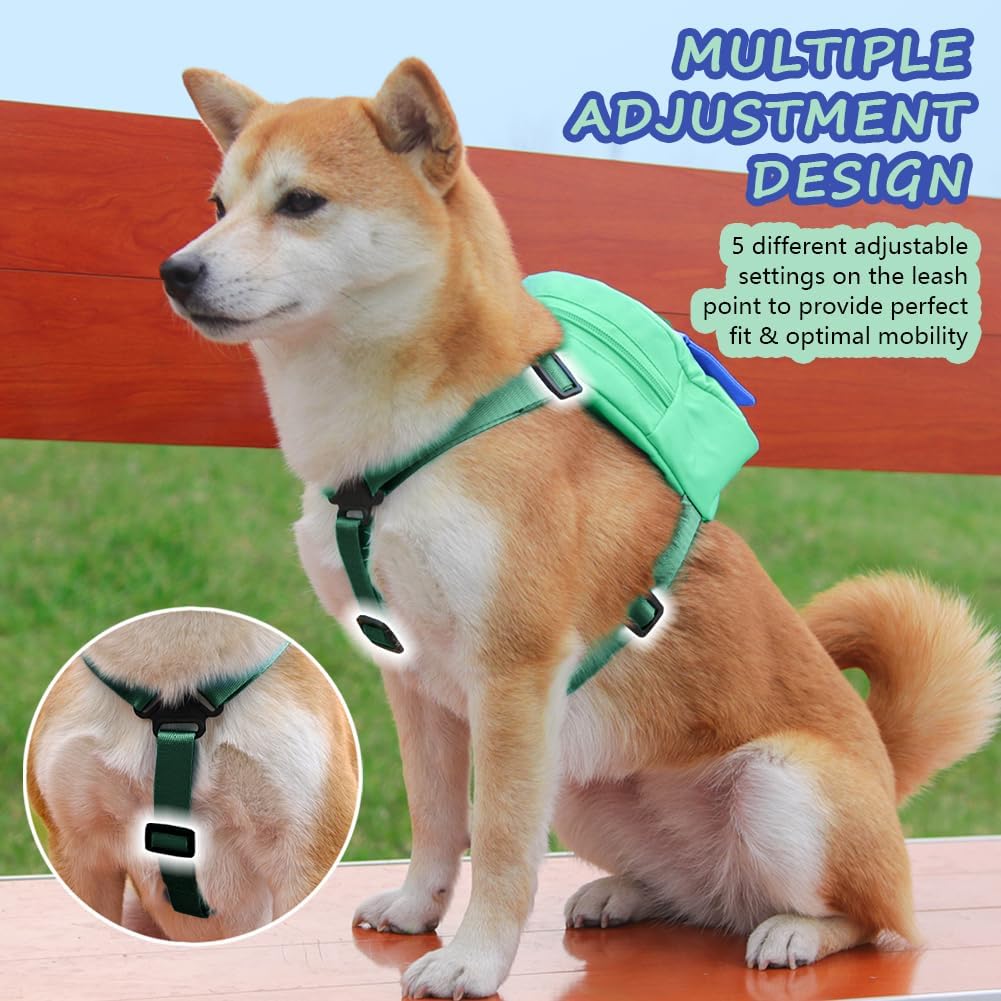 DoggieKit puppy saddle bag harness with walking leash attachment