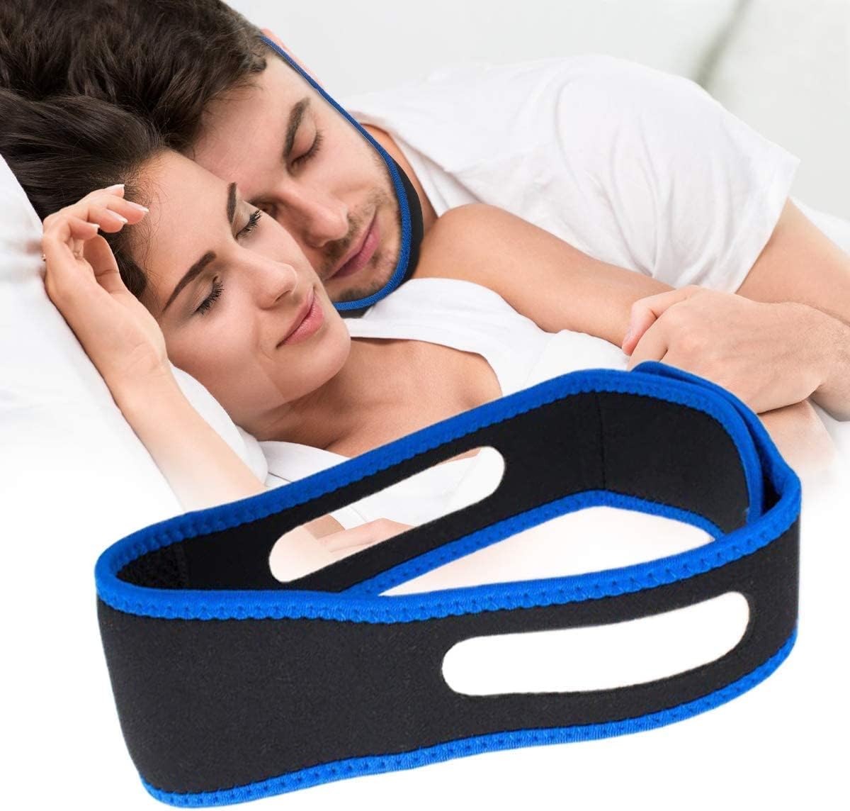 XmnDaue Anti Snoring Chin Strap front view showing adjustable head straps.