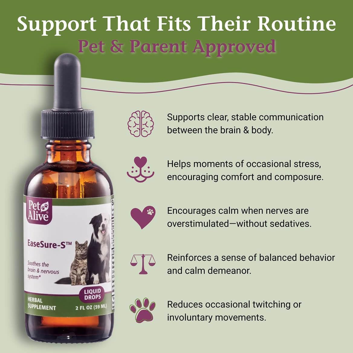 PetAlive EaseSure-S dropper bottle packaging close up