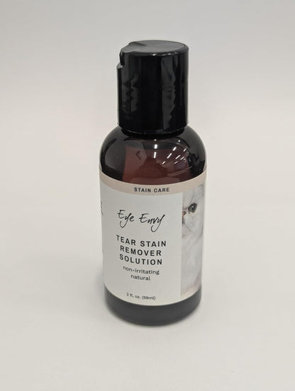 Natural cat tear stain remover solution packaging back label