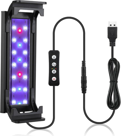hygger 14W Full Spectrum Aquarium Light with Aluminum Alloy Shell Extendable Brackets, White Blue Red LEDs, External Controller, for Freshwater Fish Tank (18-24 inch) - Image 10