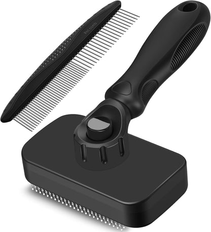 2PCS Self Cleaning Slicker Brush & Dog Comb - Skin Friendly Deshedding Grooming Tool for Dogs, Cats and Small Animals, Professional Deshedding Dematting Tool for Long and Short Haired Pets (Blue) - Image 12