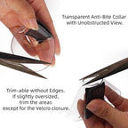 SEZDEKI clear protective collar hook and loop adjustable velcro closures detailed view