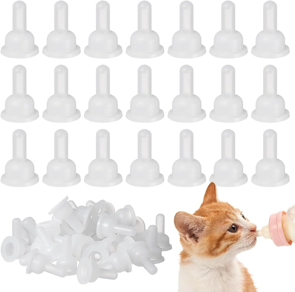 Homoyoyo replacement bottle nipples cat front view package of forty white silicone pet pacifiers