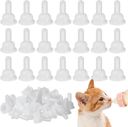 Homoyoyo replacement bottle nipples cat front view package of forty white silicone pet pacifiers