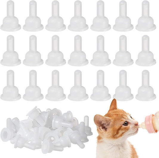 Homoyoyo replacement bottle nipples cat front view package of forty white silicone pet pacifiers
