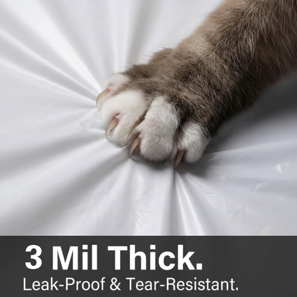Close up of the reinforced yellow drawstring on the Frnoip kitty litter liners