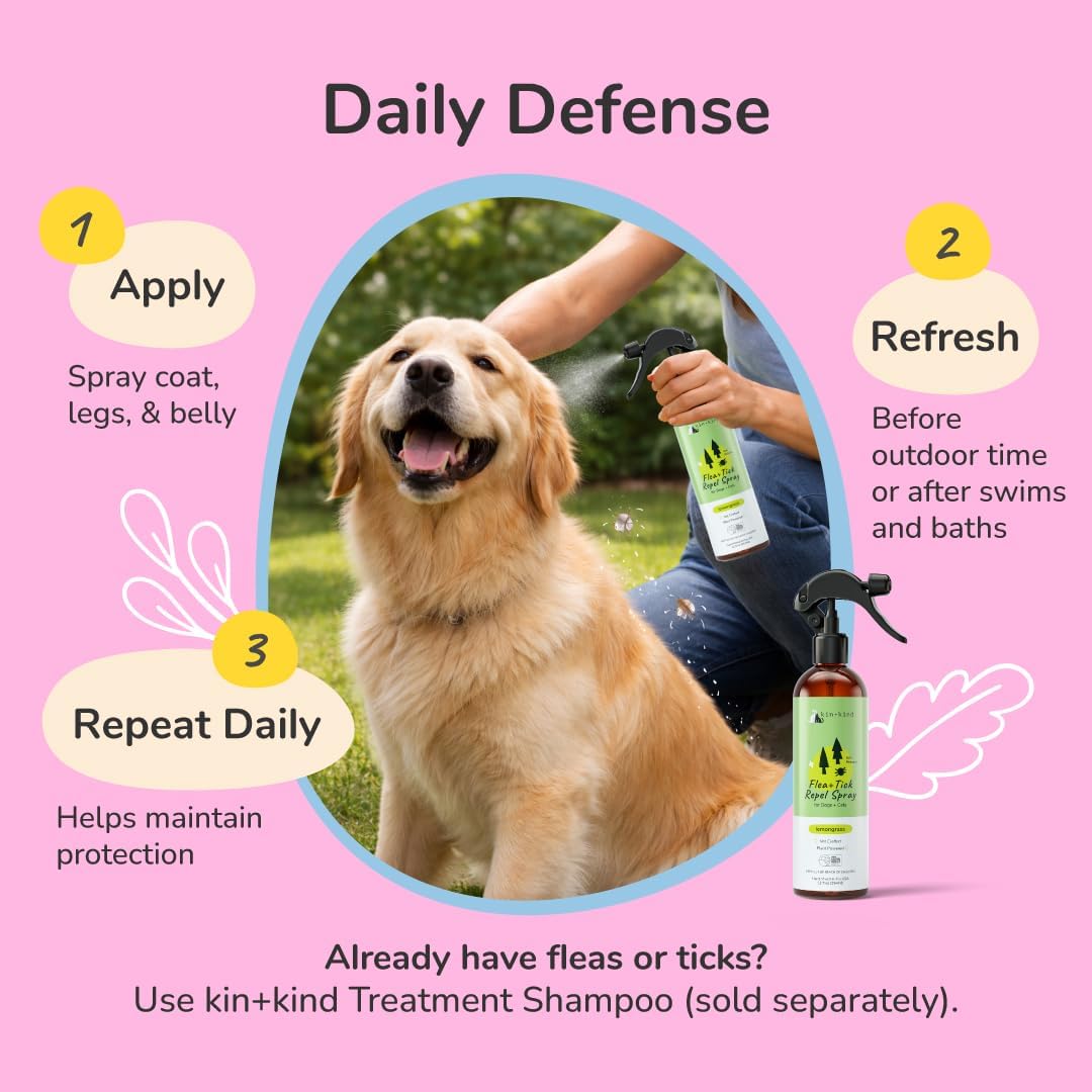 Natural essential oil based flea repellent for pets