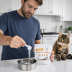 USA imported Puravita taurine powder for cats showcasing the secure resealable packaging structure.