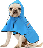 Ezierfy premium imported pet rain gear flat lay view detailing the quality polyester material and stitching.