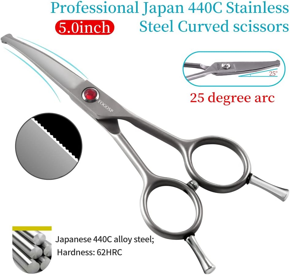 FOGOSP small dog shears with safety round tip for face and paws