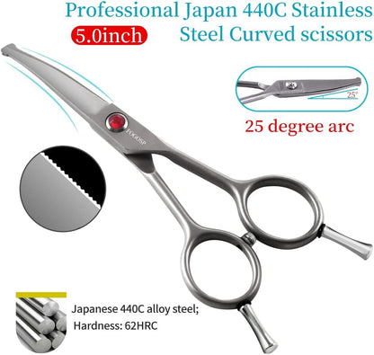 FOGOSP small dog shears with safety round tip for face and paws