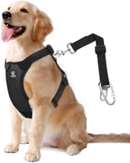 VavoPaw dog safety vest harness front view black