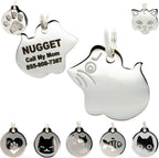 Stainless Steel Cat ID Tags - Engraved Personalized Cat Tags Includes up to 4 Lines of Text with Kitty Shape - Image 9