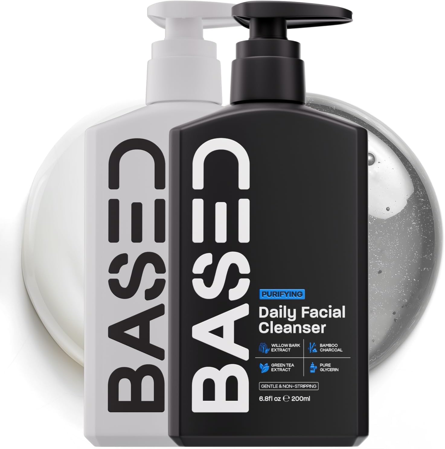 BASED BODYWORKS Daily Skincare Duo front view showing face wash and moisturizer bottles