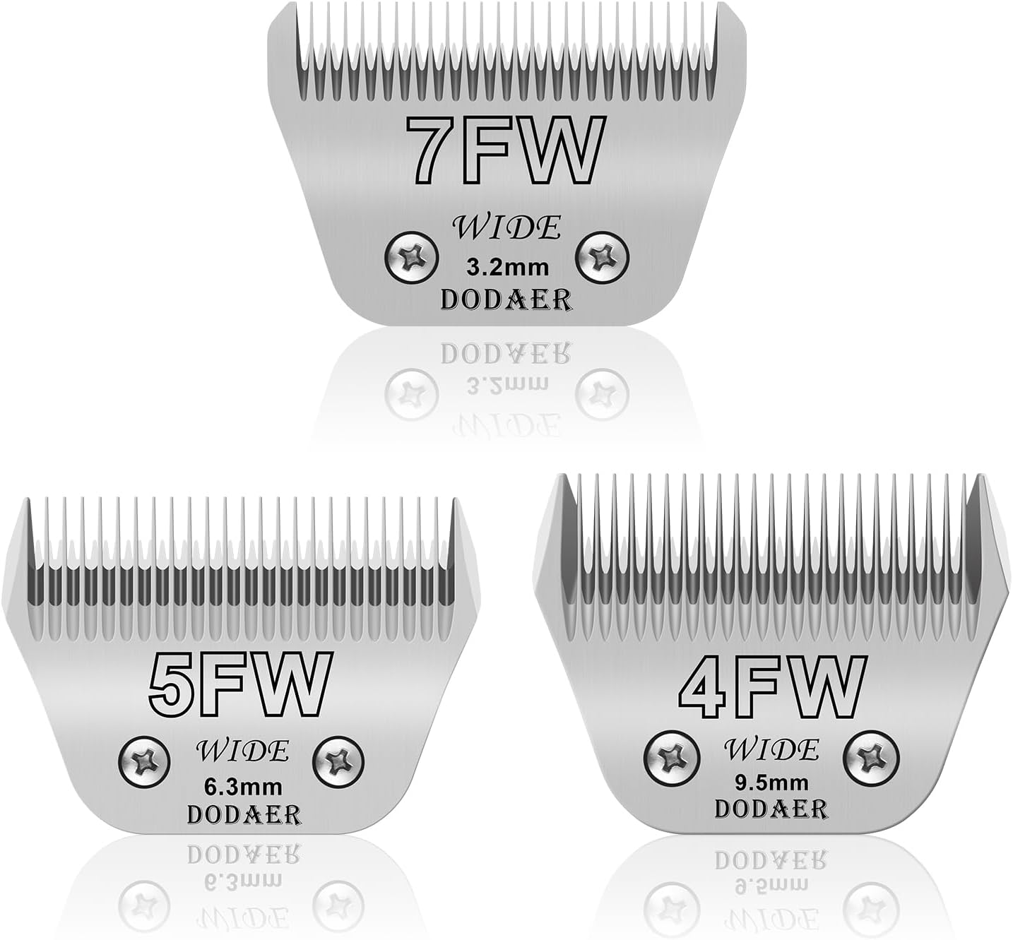 Size 40/10/7F/5F/4F Detachable Pet Dog Grooming Clipper Ceramic Blades Set,Compatible with Andis,Oster A5,Wahl KM10 Series Clippers,Cut Length 1/100"(0.25mm) to 3/8"(9.5mm),5 Pack - Image 10