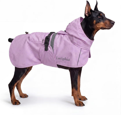 Luciphia Dog Raincoat Adjustable Hooded Reflective Rain Jacket with Pocket for Small Medium Large Extra Large Dogs Yellow XX-Large - Image 10