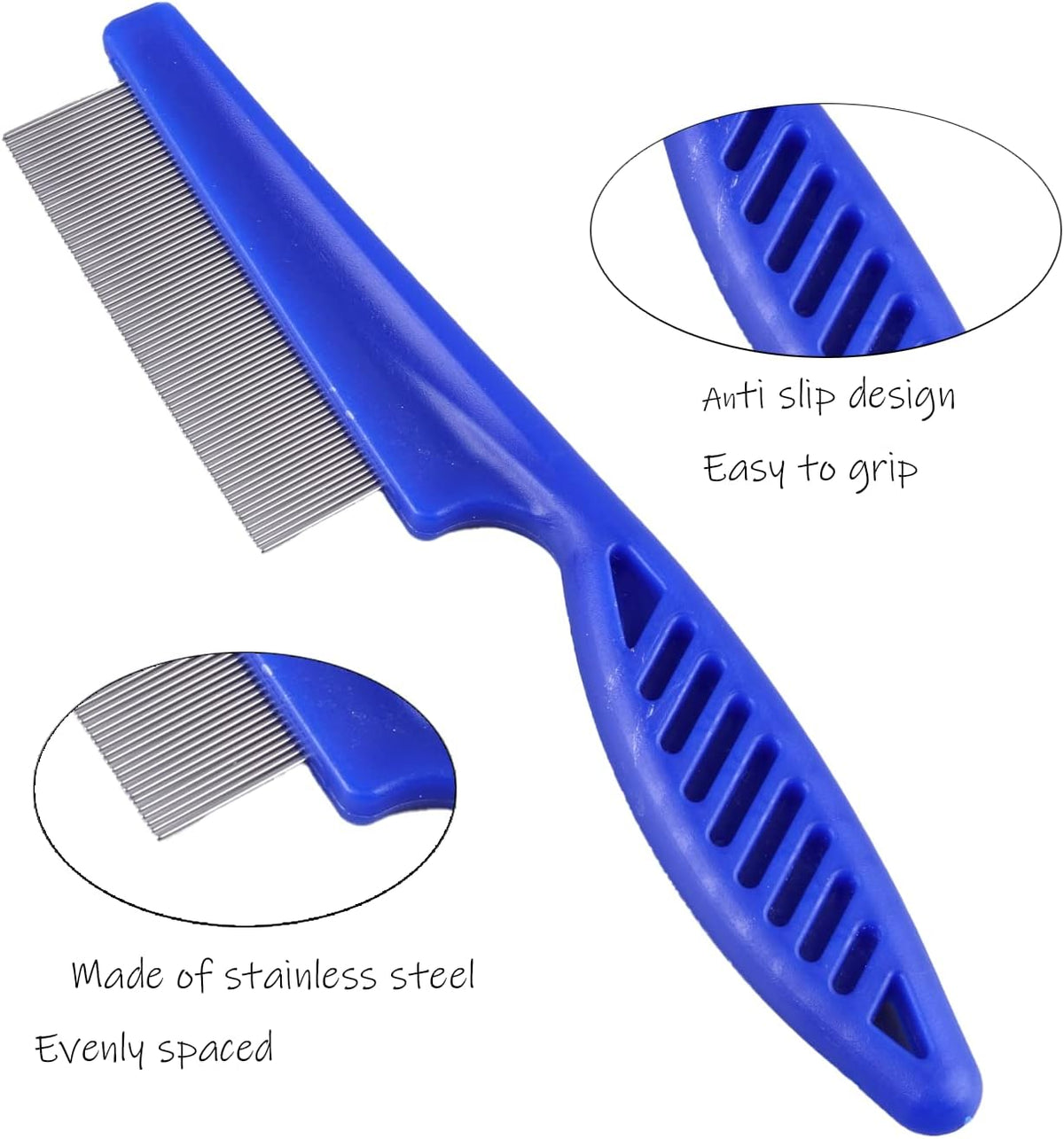 Three colored pet tear stain remover combs