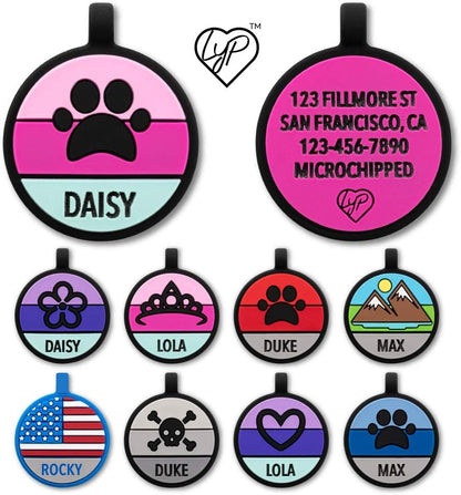 LYP Original Soundless Pet Id Tags | Custom Dog Tags Personalized for Pets | Durable Silicone Deep Engraved Dog Tag | No More Jingling | Blue Paw - Image 9