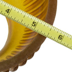 Close up view of the easy stretch top and double thick bottom design on Tough 1 rubber horse boots.