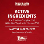 Back label details of Jeffers Thrush Away showing ingredients and usage instructions.