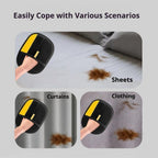 Five finger electrostatic pet hair remover mitt removing lint from clothing