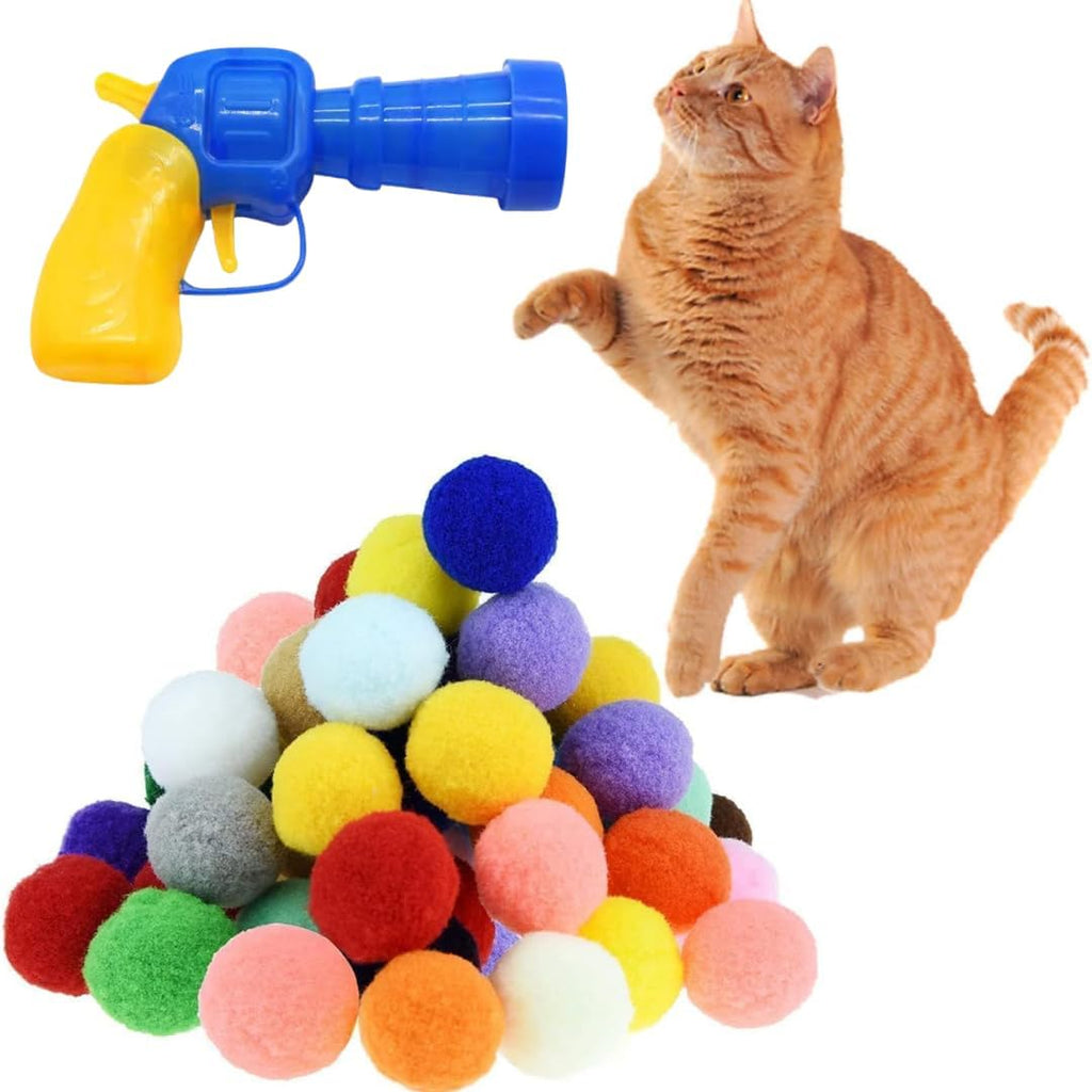 Premium Soft Pom Pom Balls for Kittens - Lightweight, Interactive, Assorted Colors - Plush Toy for Kitten Training and Play - Pet Products for Cats (1.2 Inches 30 Balls) - Image 10