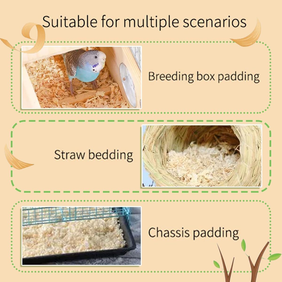 Natural low dust wood bedding for hamster and rabbit enclosures