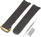 Watch Band Compatible with Omega Seamaster 300 AT150 Aqua Terra 8900 Curved End Steel Buckle, Soft Silicone Rubber Replacement Wrist Strap for Omega Seamaster Series Watch Straps - Image 12