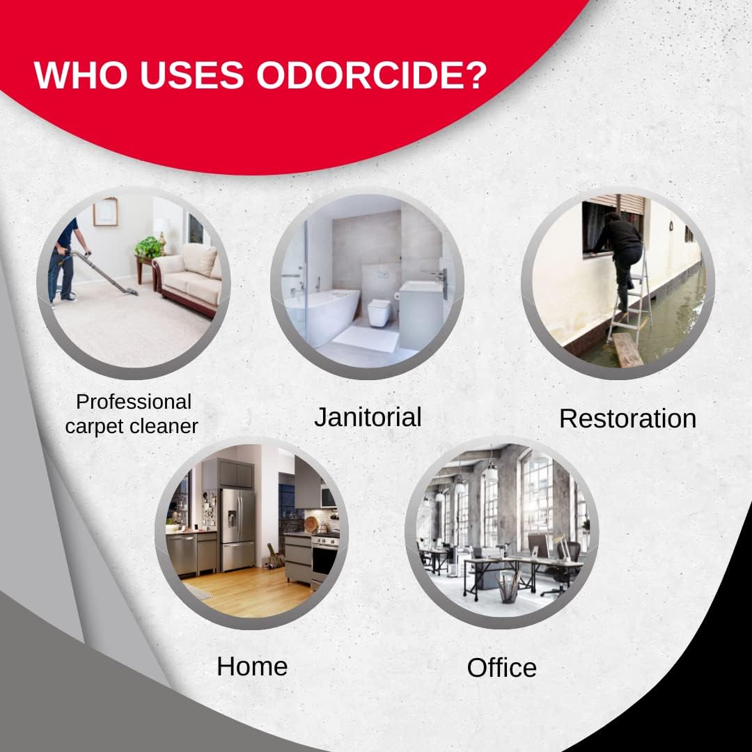 Odorcide professional odor neutralizer jug side profile view