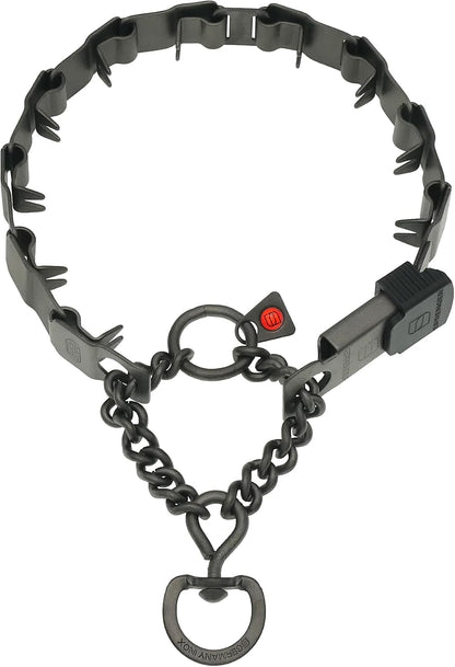 German engineered discreet dog training collar flat links detail view