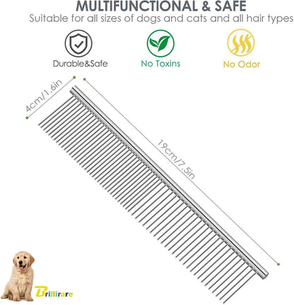 Close up of Brillirare dual density pet comb teeth