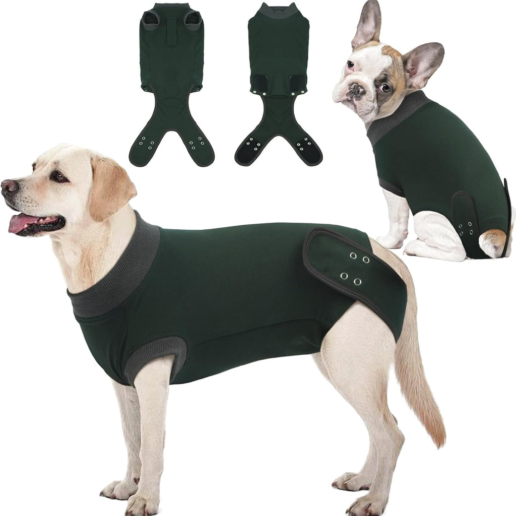 IDOMIK Dog Recovery Suit - Female Spay & Male Neuter Onesie, Adjustable Anti-Licking, Breathable & Comfortable, S Size, Blue Stripe - Image 14
