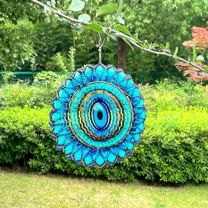 Wind spinner decorative ornament installed on a balcony