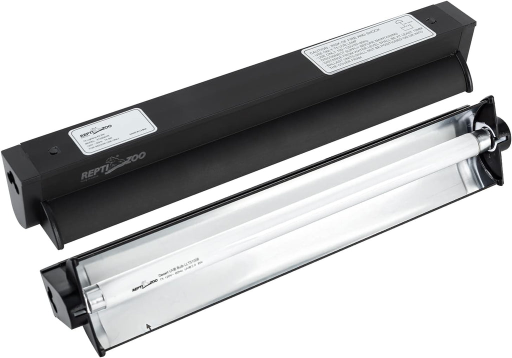 REPTI ZOO 24W Reptile T5 HO UVB Lighting Combo Kit, 22" Light Fixture Reptile Terrarium Hood, with Detachable Curved Reflector and 5.0 UVB T5 Lamp Bulb, ETL certificated - Image 10