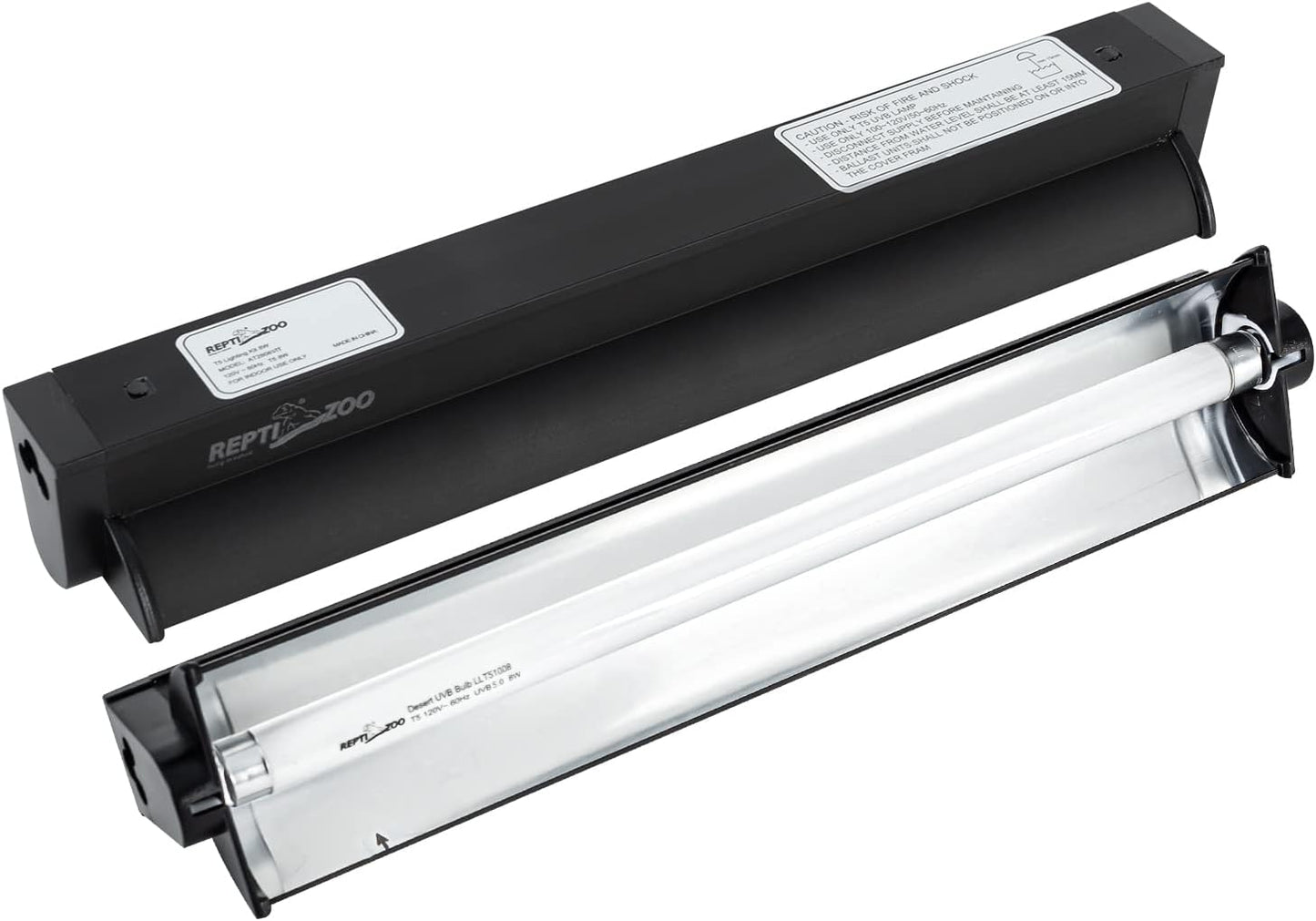 REPTI ZOO 24W Reptile T5 HO UVB Lighting Combo Kit, 22" Light Fixture Reptile Terrarium Hood, with Detachable Curved Reflector and 5.0 UVB T5 Lamp Bulb, ETL certificated - Image 10