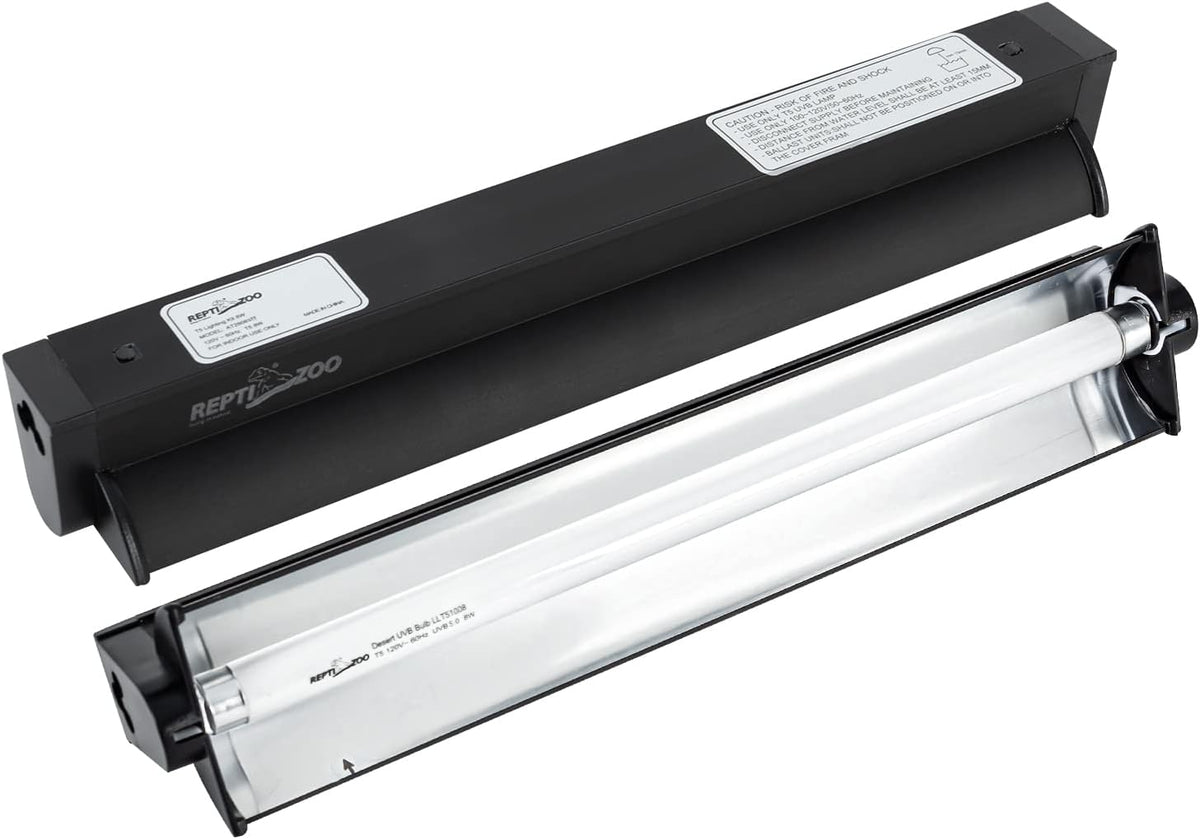 REPTI ZOO 24W Reptile T5 HO UVB Lighting Combo Kit, 22" Light Fixture Reptile Terrarium Hood, with Detachable Curved Reflector and 5.0 UVB T5 Lamp Bulb, ETL certificated - Image 10