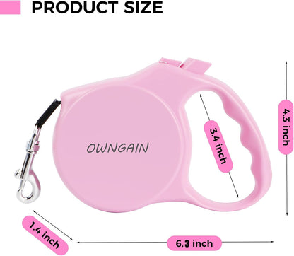 Owngain extendable pet lead featuring the one button brake and lock system.