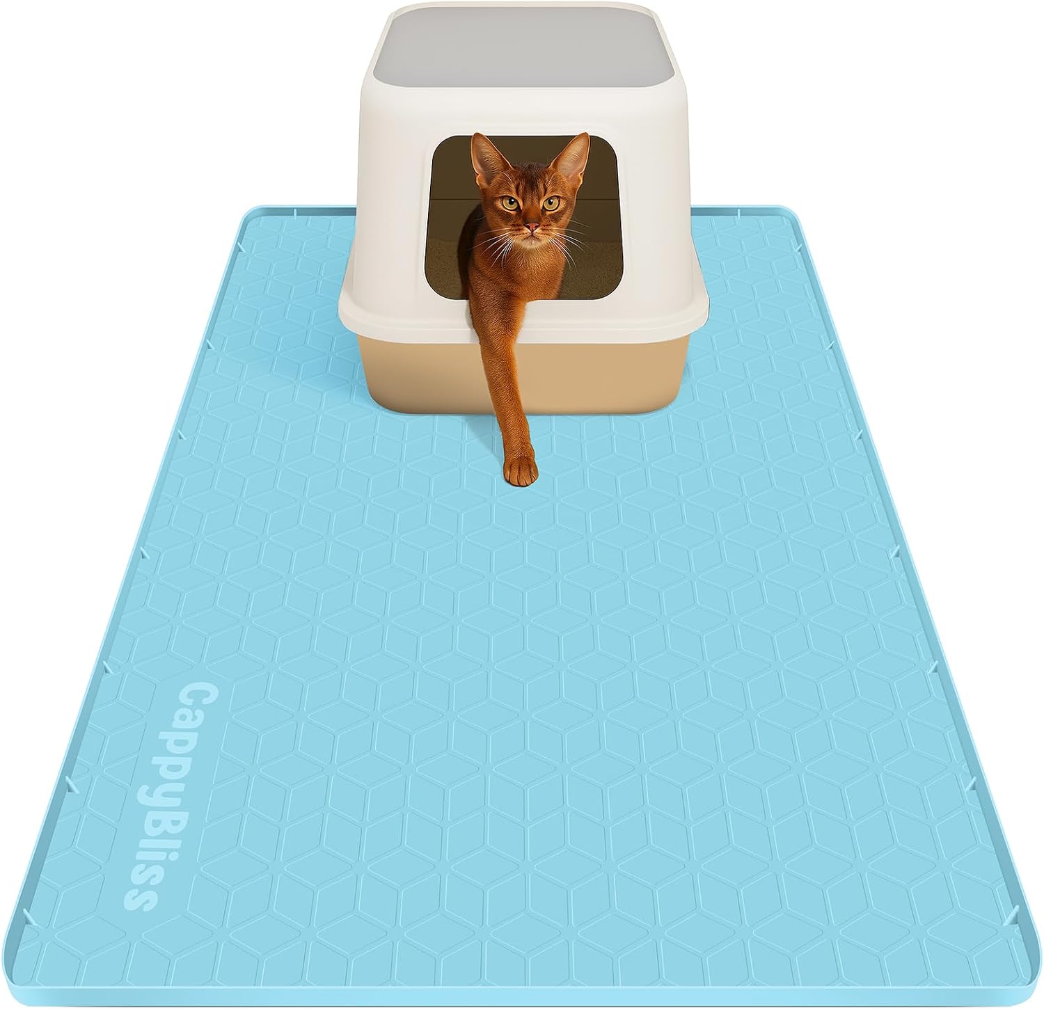 Large Cat Mat for Litter Box, 34"x22" Waterproof Silicone Mat with Litter Trapping, Easy Clean & Non-Slip Floor Pad for Indoor Cats, Dark Gray - Image 12