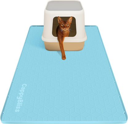 Large Cat Mat for Litter Box, 34"x22" Waterproof Silicone Mat with Litter Trapping, Easy Clean & Non-Slip Floor Pad for Indoor Cats, Dark Gray - Image 12