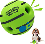 Shake and Laugh interactive dog toy ball front view green