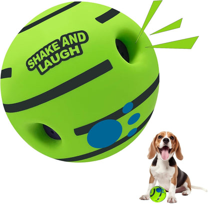 Shake and Laugh interactive dog toy ball front view green