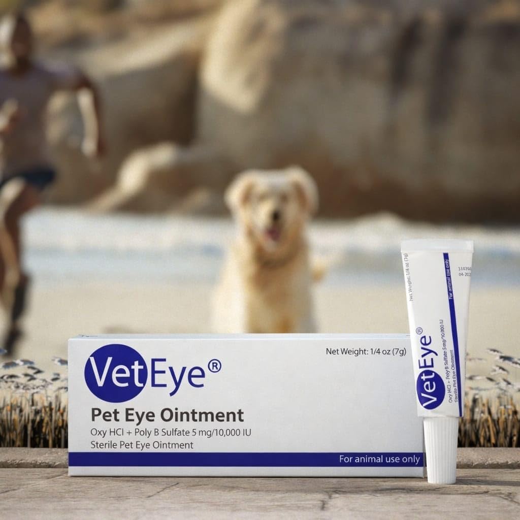 Oxytetracycline Hydrochloride and Polymyxin B Sulfate pet eye ointment tube details