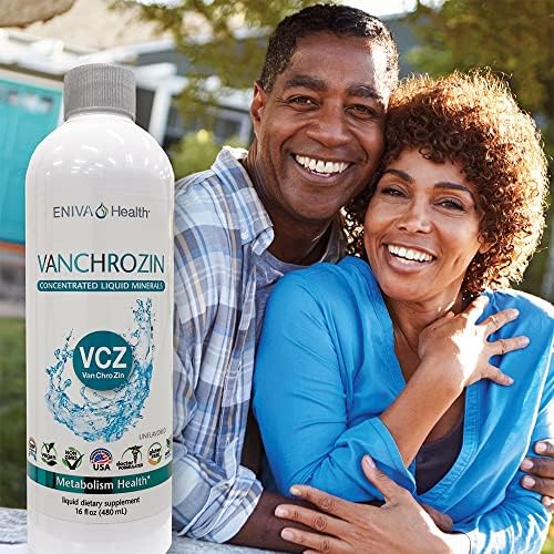 Sixteen fluid ounce bottle of Eniva Health liquid vanadium chromium zinc concentrate