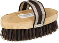 Tough 1 horse grooming brush front view showing stiff synthetic palmyra bristles