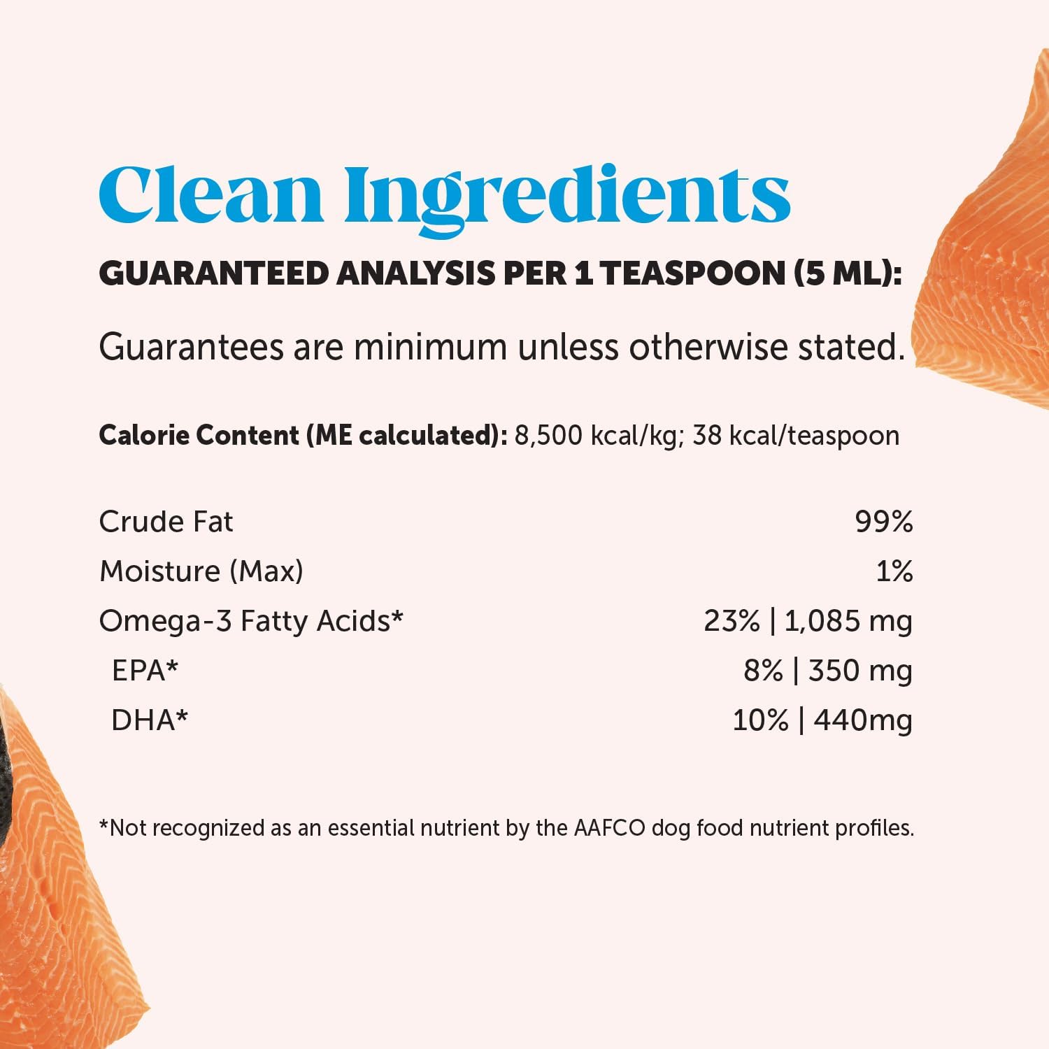 Sustainably sourced Alaskan salmon oil liquid pet health food topper