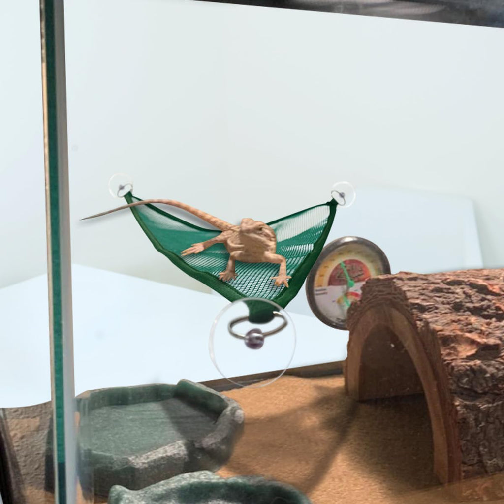 Zhuohai reptile mesh hammock mounted on glass terrarium wall